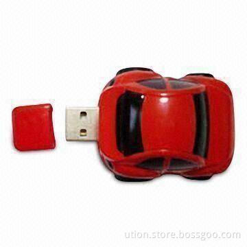 USB 2.0 Memory Stick with Up to 32GB Capacity and Plastic Car Desgin